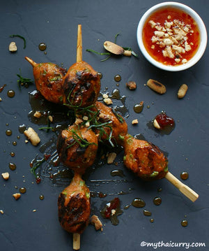 Thai Fish Cakes or Tod Mun Pla Serving Presentation